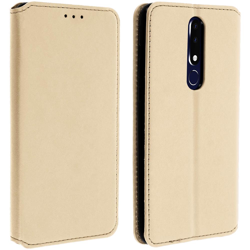 Custodia Nokia 3.1 Plus Portacarte Funzione Supporto Video - Oro - Foto 1
