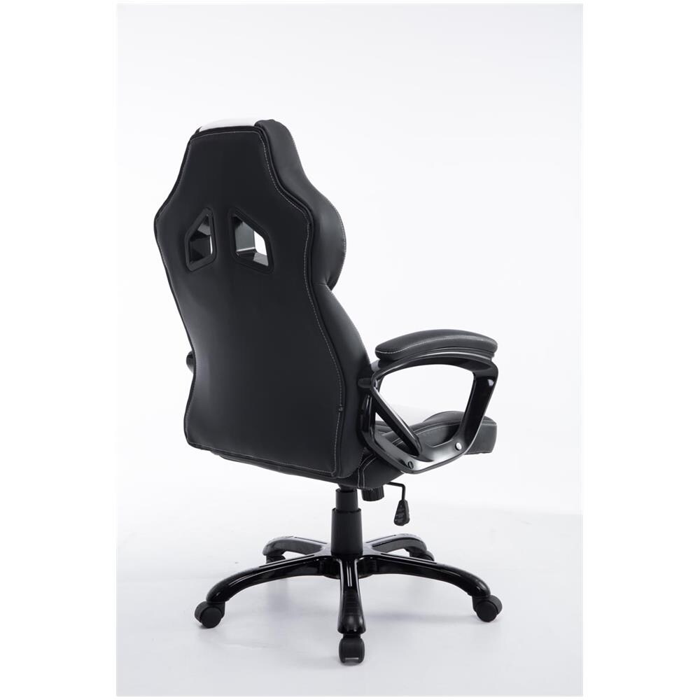 Poltrona Gaming Ufficio Pedro XL - Sedia Racing Imbottita in Similpelle - Poltrona Sport Regolabile e Reclinabile - Carico Max 150 kg Nero Bianco - Foto 2