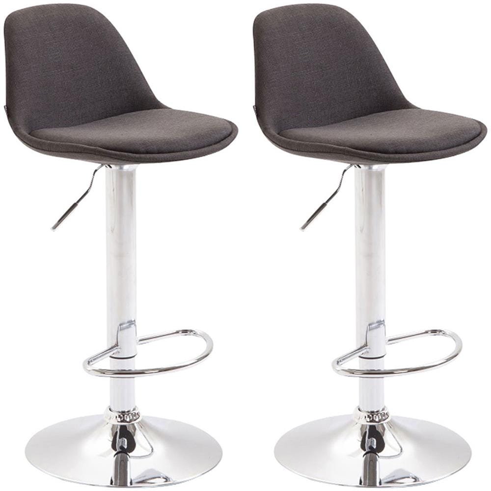 2X Sgabelli Design Kiel in Tessuto - Coppia Sgabelli Cucina Tulip Girevoli Regolabili 60-82cm I Sgabello Bar Imbottito (2 Pezzi) Grigio Scuro - Foto 1