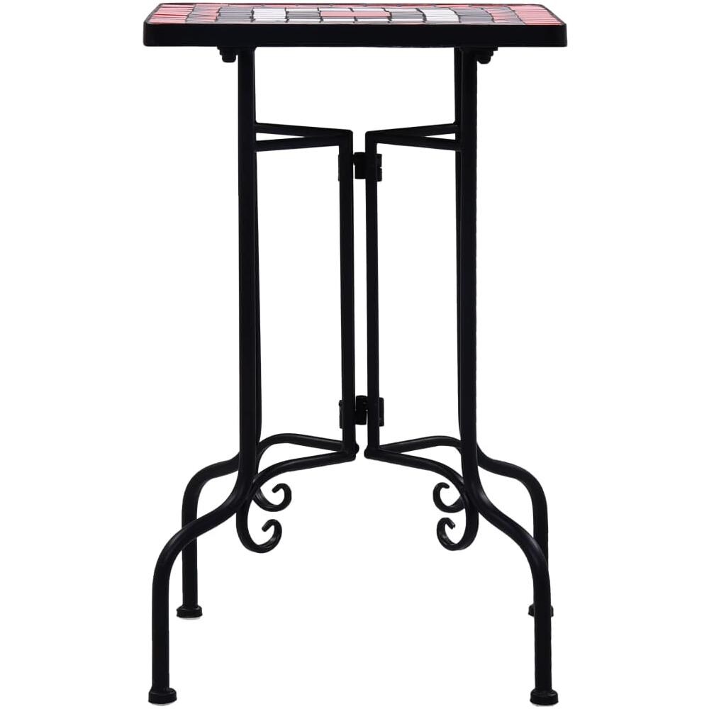 Tavolino Di Servizio Con Mosaico Terracotta Bianco In Ceramica - Foto 2