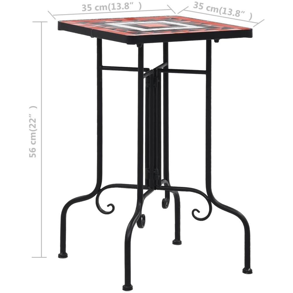 Tavolino Di Servizio Con Mosaico Terracotta Bianco In Ceramica - Foto 12