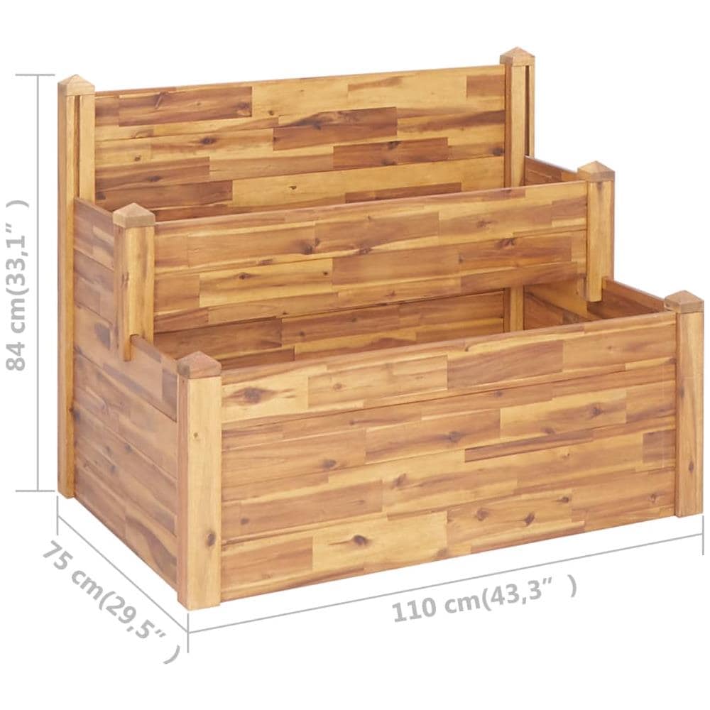 Fioriera Da Giardino A 2 Livelli 110x75x84cm Massello Di Acacia - Foto 12