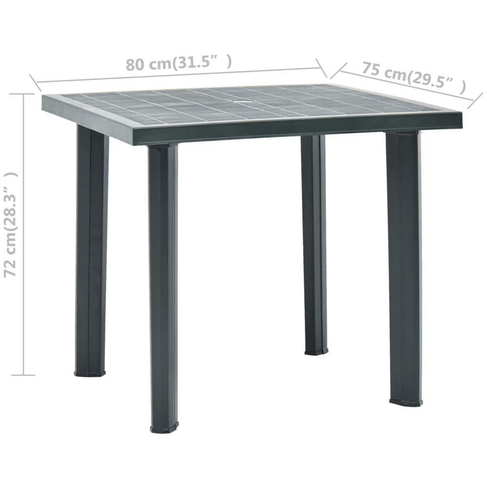 Tavolo Da Giardino Verde 80x75x72 Cm In Plastica - Foto 10