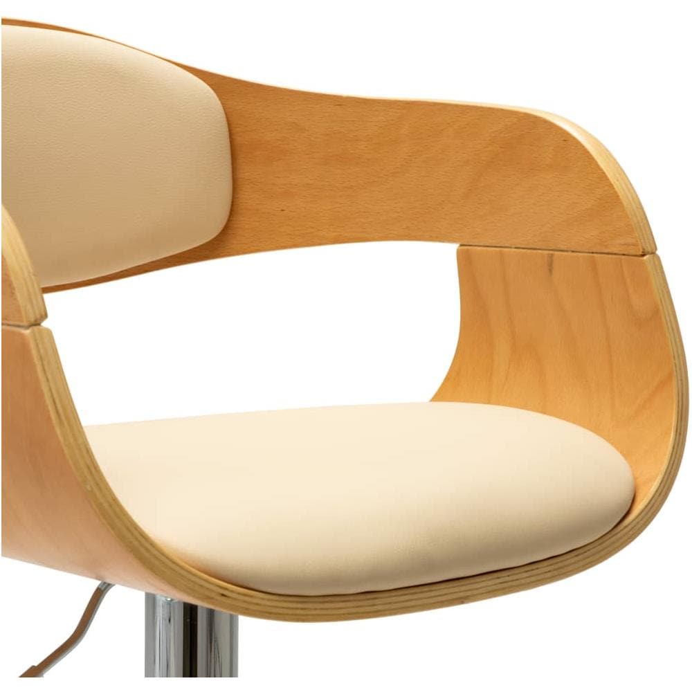 Sedie Da Bar 2 Pz Crema In Legno Piegato E Similpelle - Foto 8