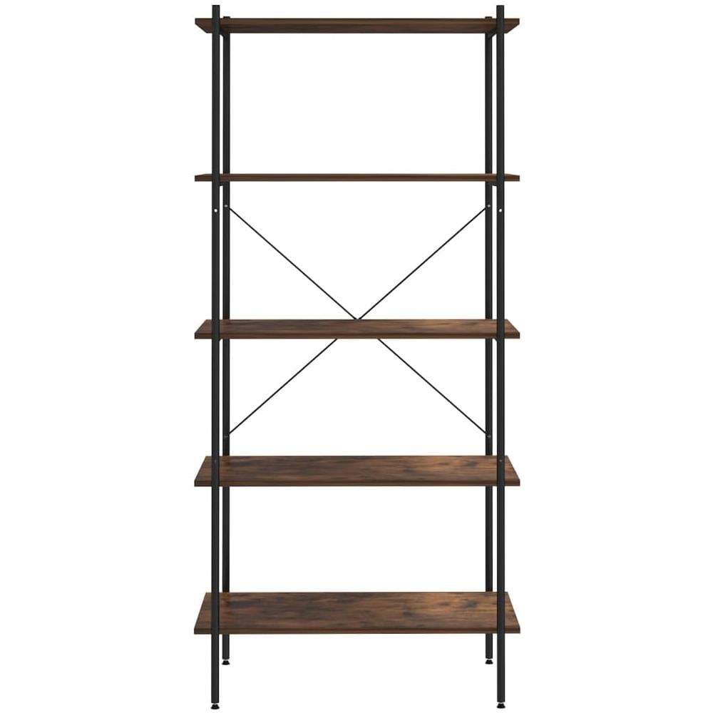 Scaffale con 5 Mensole Nero e Naturale 80x40x163 cm - Foto 3