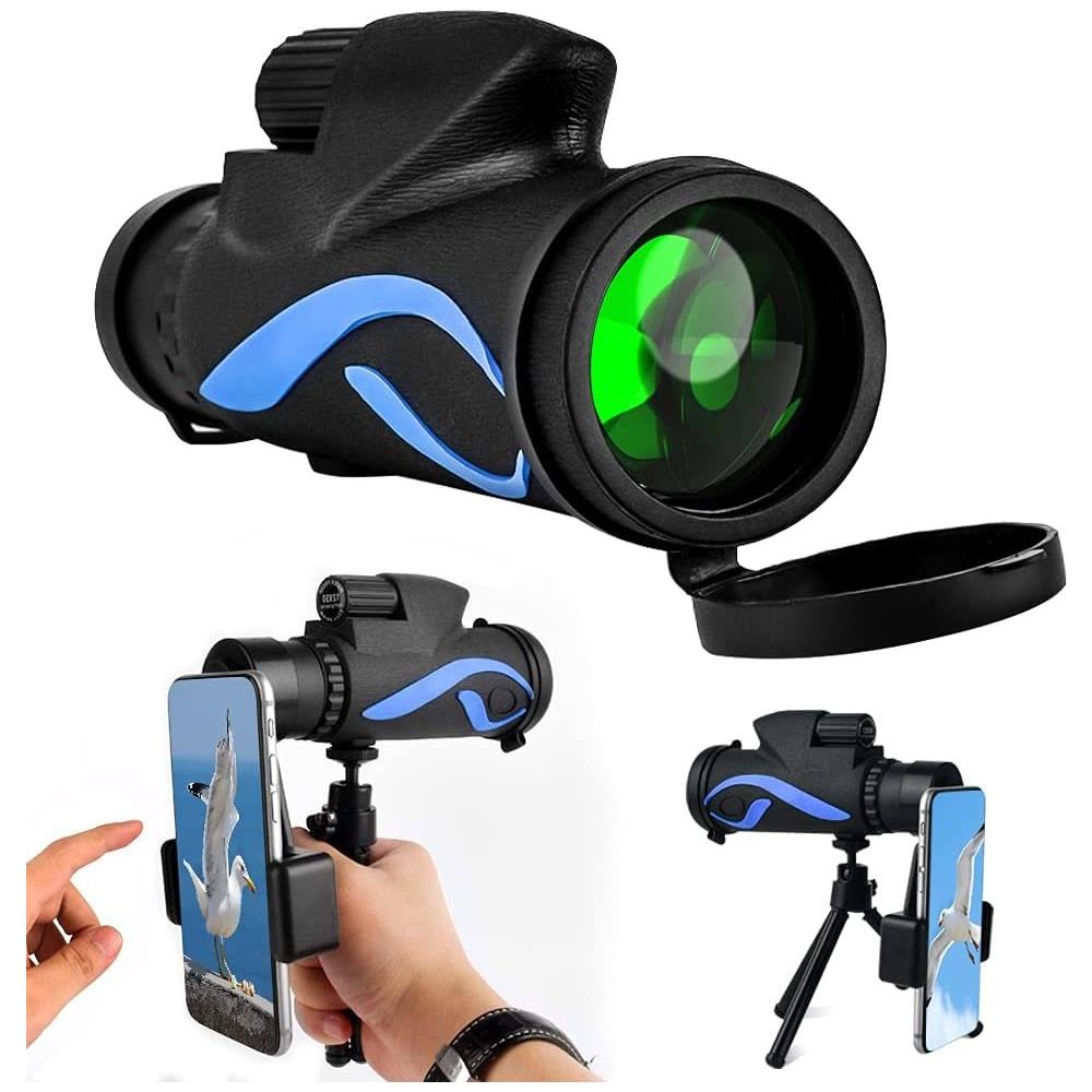 Monoculare 10-30x50 HD Con Treppiede E Adattatore Smartphone | Prisma BAK4, Lenti FMC, Impermeabile, Coppe Oculari Regolabili | Per Birdwatching, Caccia, Trekking