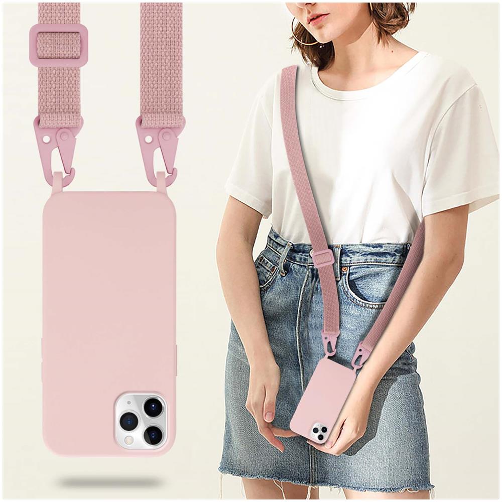 Catena Di Telefoni Cellulari Compatibile Con Apple Iphone 11 Pro Max In Liquid Rosa - Coperchio Di Protezione In Silicone Con Cordino Regolabile In Lunghezza - Foto 7