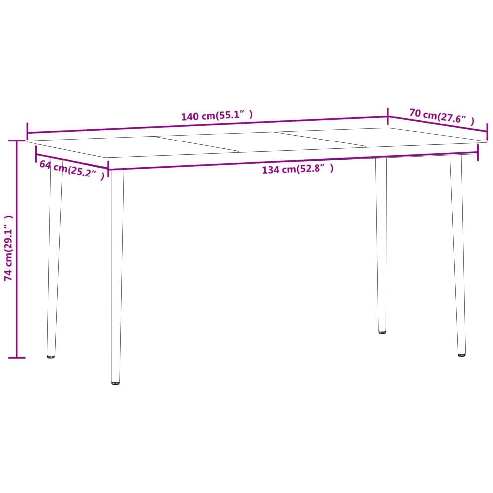 Set Mobili Da Pranzo Per Giardino 7 Pz Rovere - Foto 7