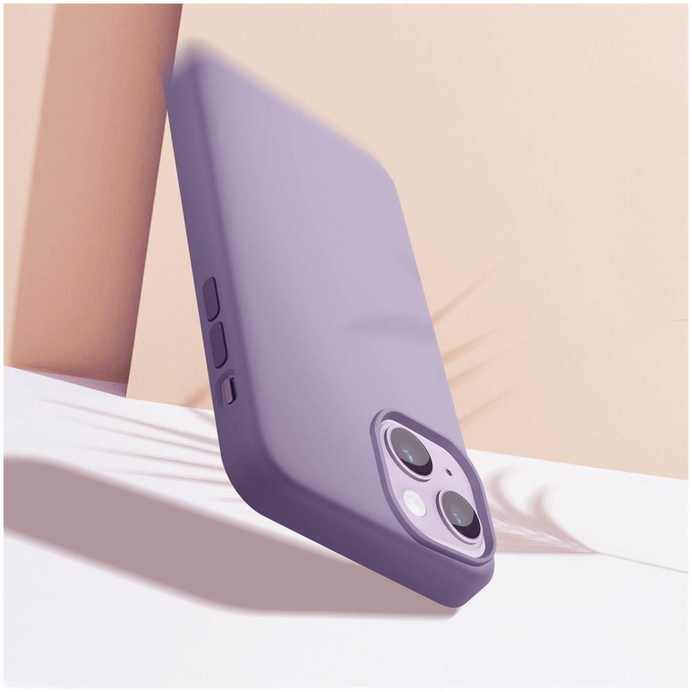 Cover Per Iphone 14 Ibrida Semirigida Sottile Leggera Grigio Lavanda - Foto 2