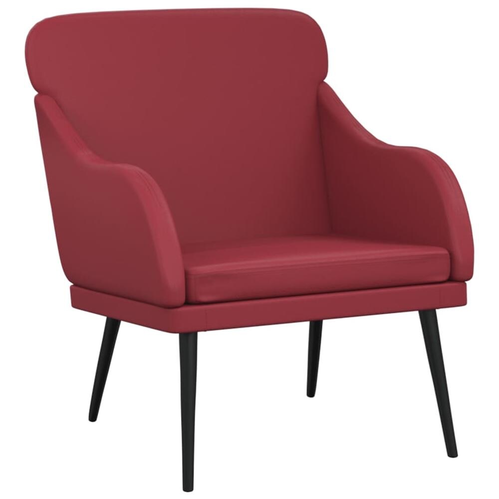 Poltrona Rosso Vino 63x76x80 Cm Similpelle - Foto 2