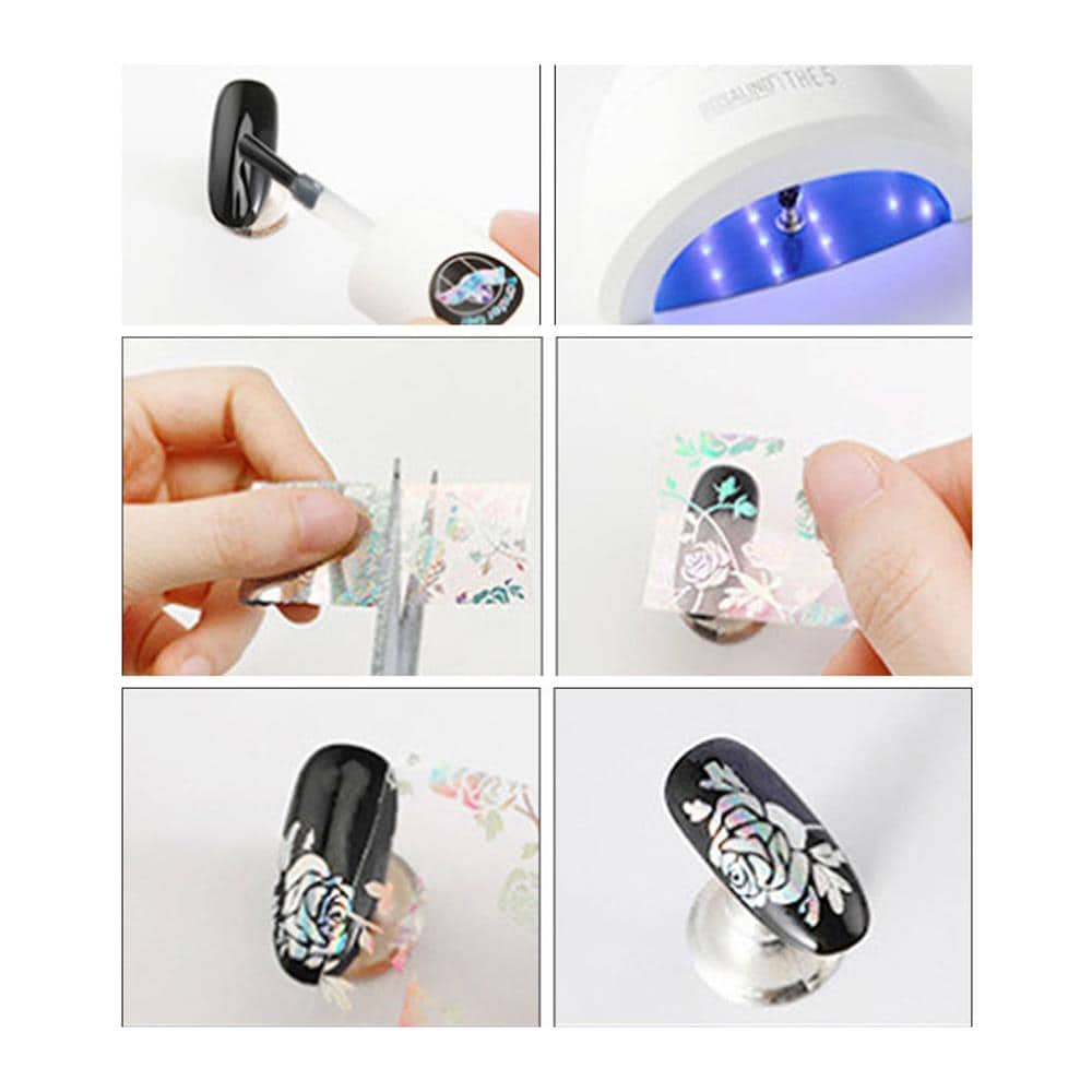 Pellicola Per Unghie 10 Rotoli Multicolore - Foto 8