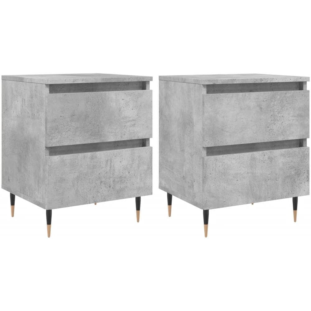 Comodini 2pz Grigio Cemento 40x35x50 Cm In Legno Multistrato - Foto 2