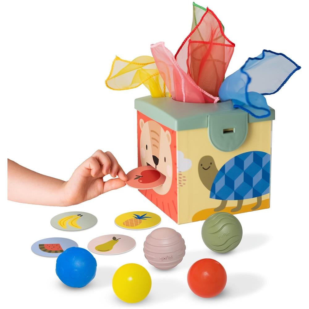 Scatola Di Fazzoletti Sensoriali Per Bambini, Scatola Di Permanenza Degli Oggetti, Gioco Immaginario Per Neonati, Giocattoli Sensoriali Quadrati Montessori Sciarpe Colorate, Carte Da Gioco Educative In Età Prescolare - Foto 1
