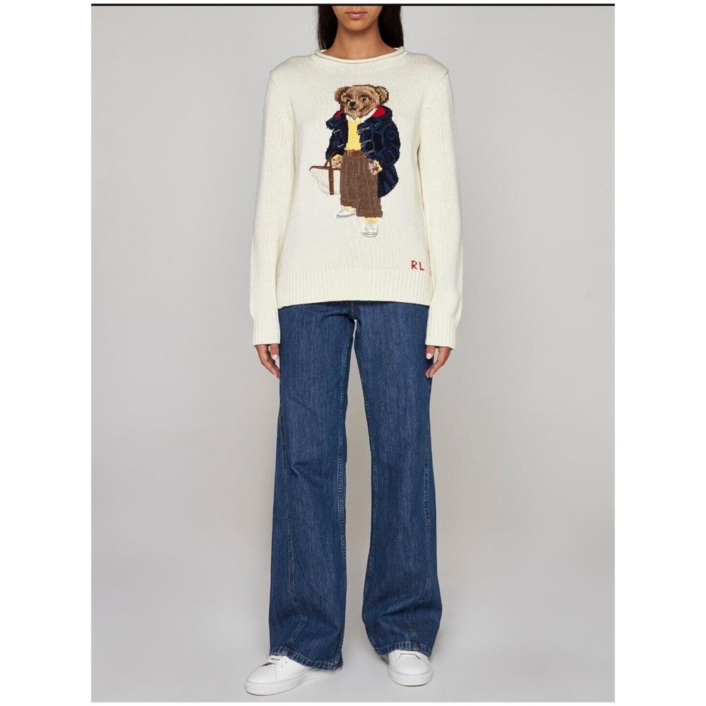 Donna Maglia Ralph Lauren ''polo Bear'' In Cotone Tg L - Foto 4