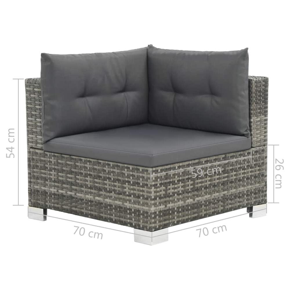 Set Divano Da Giardino 28 Pz In Polyrattan Grigio - Foto 7