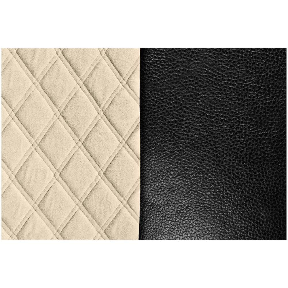 97852 Mirian Coprisedile In Similpelle E Suede Trapuntato Nero-panna - Foto 2