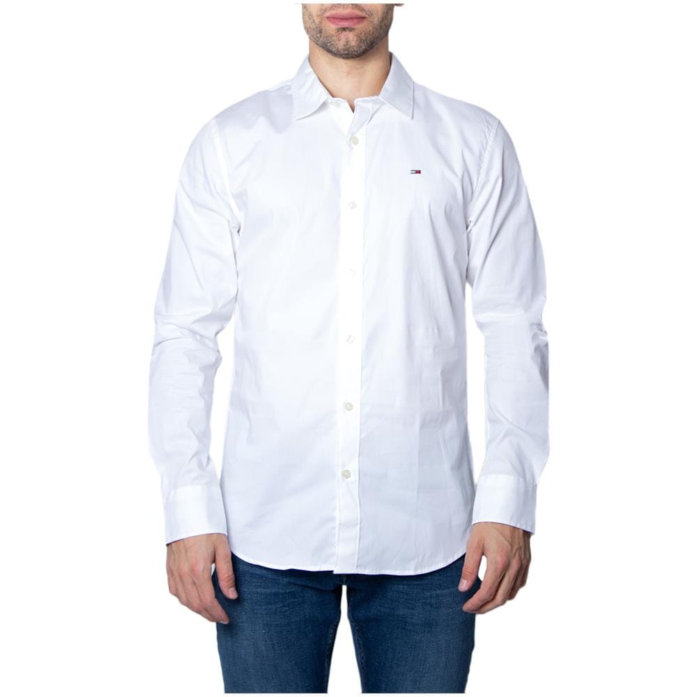 Camicia Uomo Tommy Jeans Dm0dm04405 Orig. stretch 100 Classic White - Foto 3