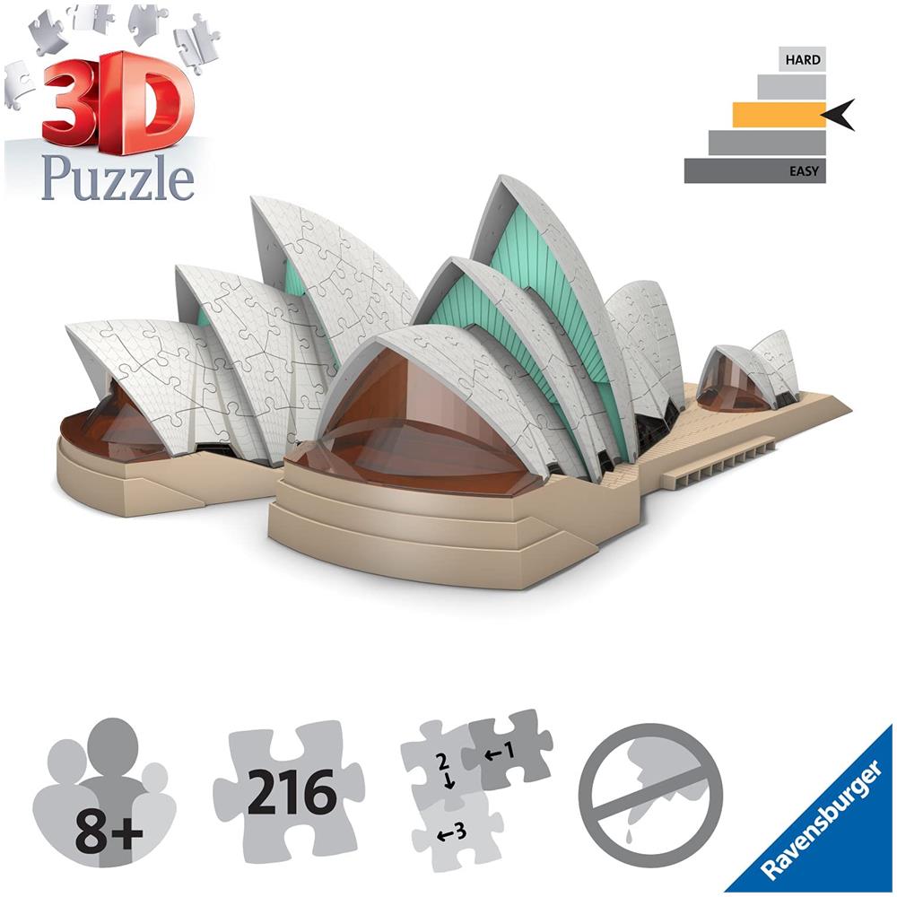 3D Puzzle Sydney Opera House 216 pz 40,6 x 29,2 x 12,8 cm 11243 - Foto 2