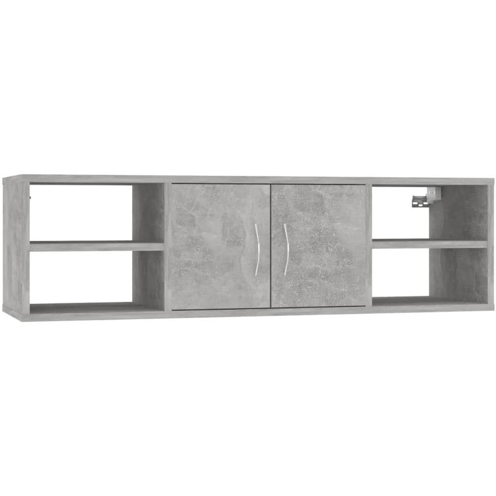 Scaffale a Parete Grigio Cemento 102x30x29 cm Legno Multistrato - Foto 1