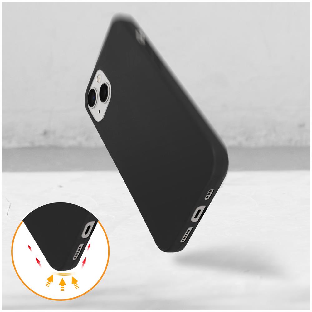 Cover Iphone 13 Resistente Silicone Gel Sottile Leggera Nera - Foto 2