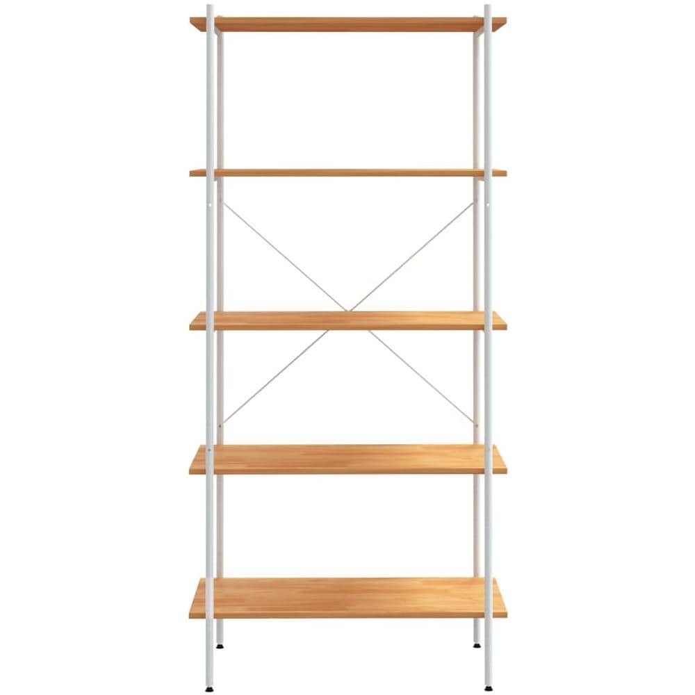 Scaffale con 5 Mensole Bianco e Rovere 80x40x163 cm - Foto 3