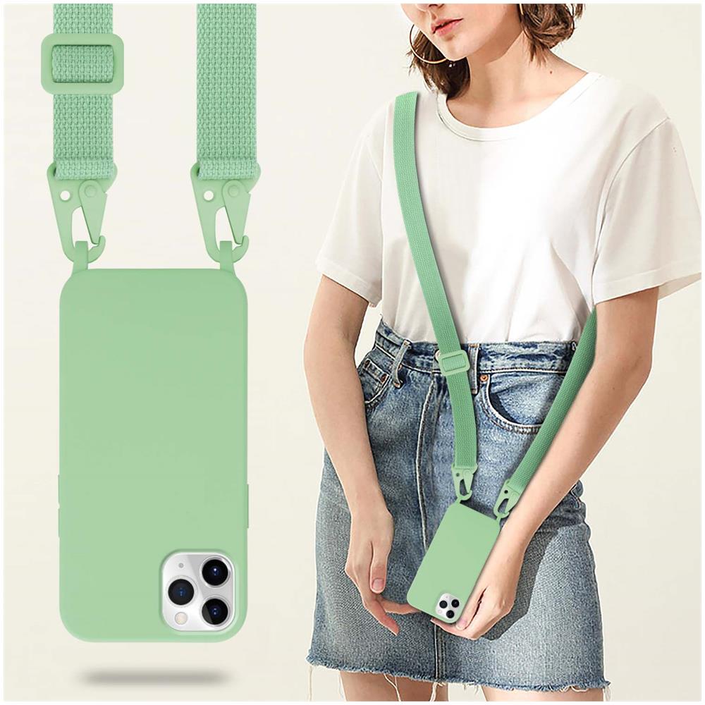 Catena Di Telefoni Cellulari Compatibile Con Apple Iphone 11 Pro Max In Liquid Verde Chiaro - Coperchio Di Protezione In Silicone Con Cordino Regolabile In Lunghezza - Foto 7