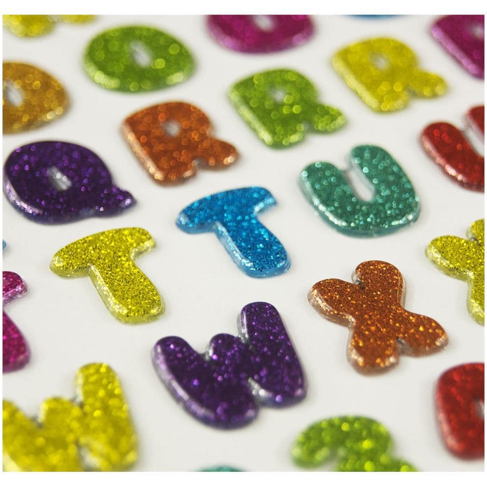 88 Adesivi 3d - Alfabeto - Colorati - Glitterati - Foto 1