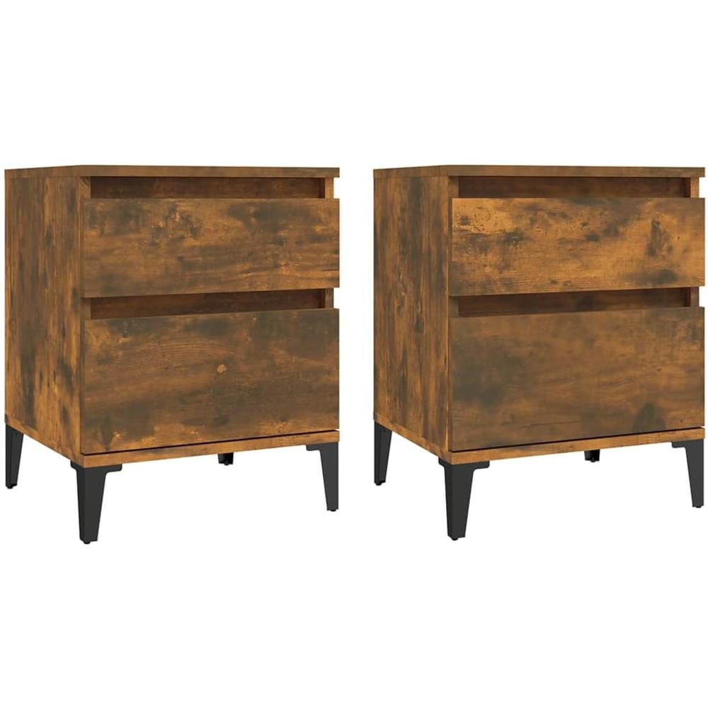 Comodini 2pz Rovere Fumo 40x35x50 Cm - Foto 2
