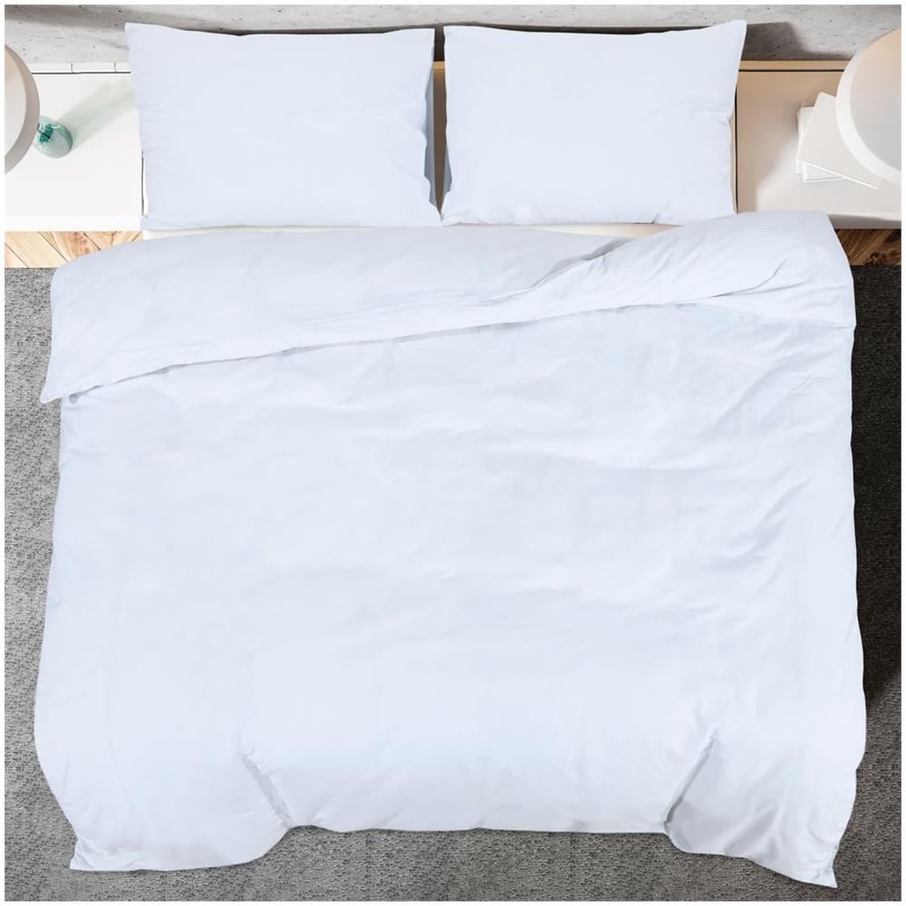 Set Copripiumino Bianco 260x240 Cm In Microfibra Leggera - Foto 7