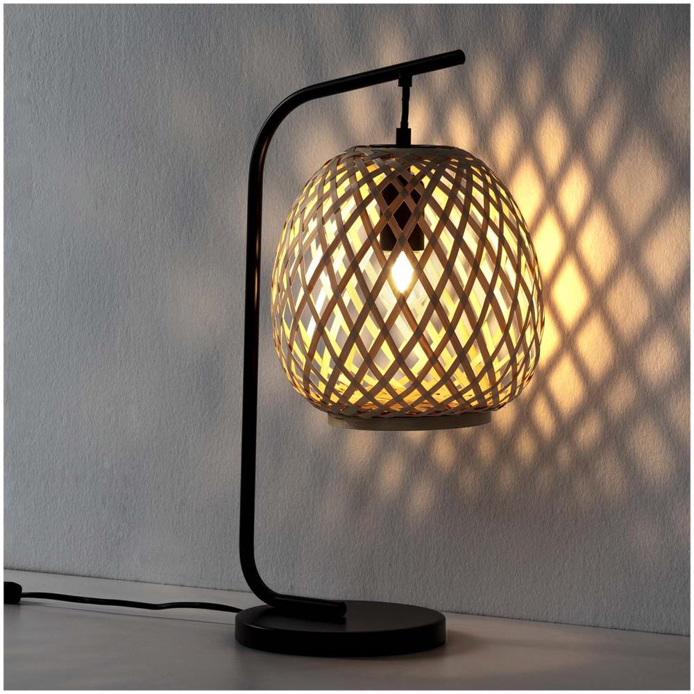 Lampada Da Tavolo Reiko In Bambù, Diametro 50,5 Cm - Foto 5