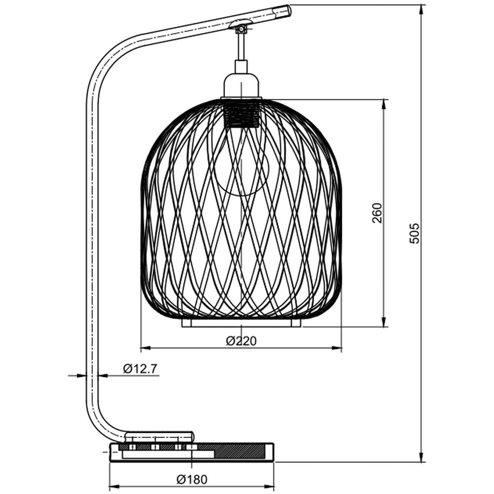 Lampada Da Tavolo Reiko In Bambù, Diametro 50,5 Cm - Foto 2