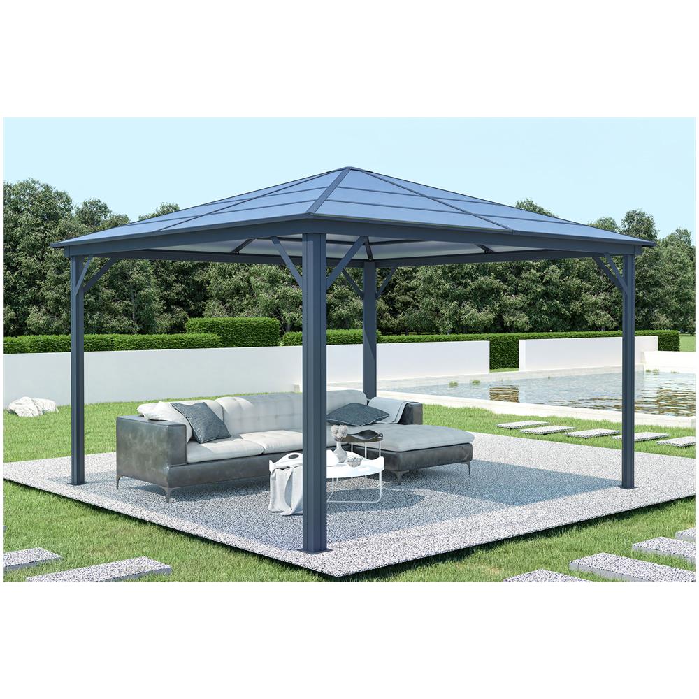 Gazebo Da Giardino In Alluminio Grace 350s350 Grigio Antracite - Foto 1