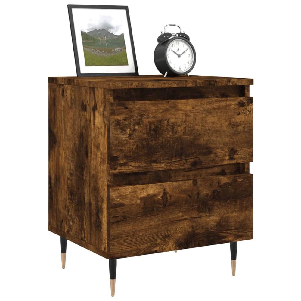 Comodini 2pz Rovere Fumo 40x35x50 Cm In Legno Multistrato - Foto 3