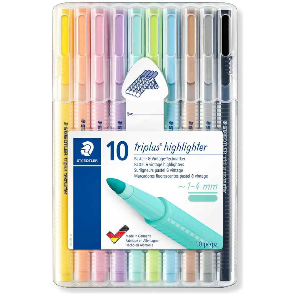 362 C evidenziatore 10 pz Tipo di punta Nero, Marrone, Azzurro, Grigio chiaro, Lime, Menta, Pesca, Rosa, Viola, Giallo - Foto 2