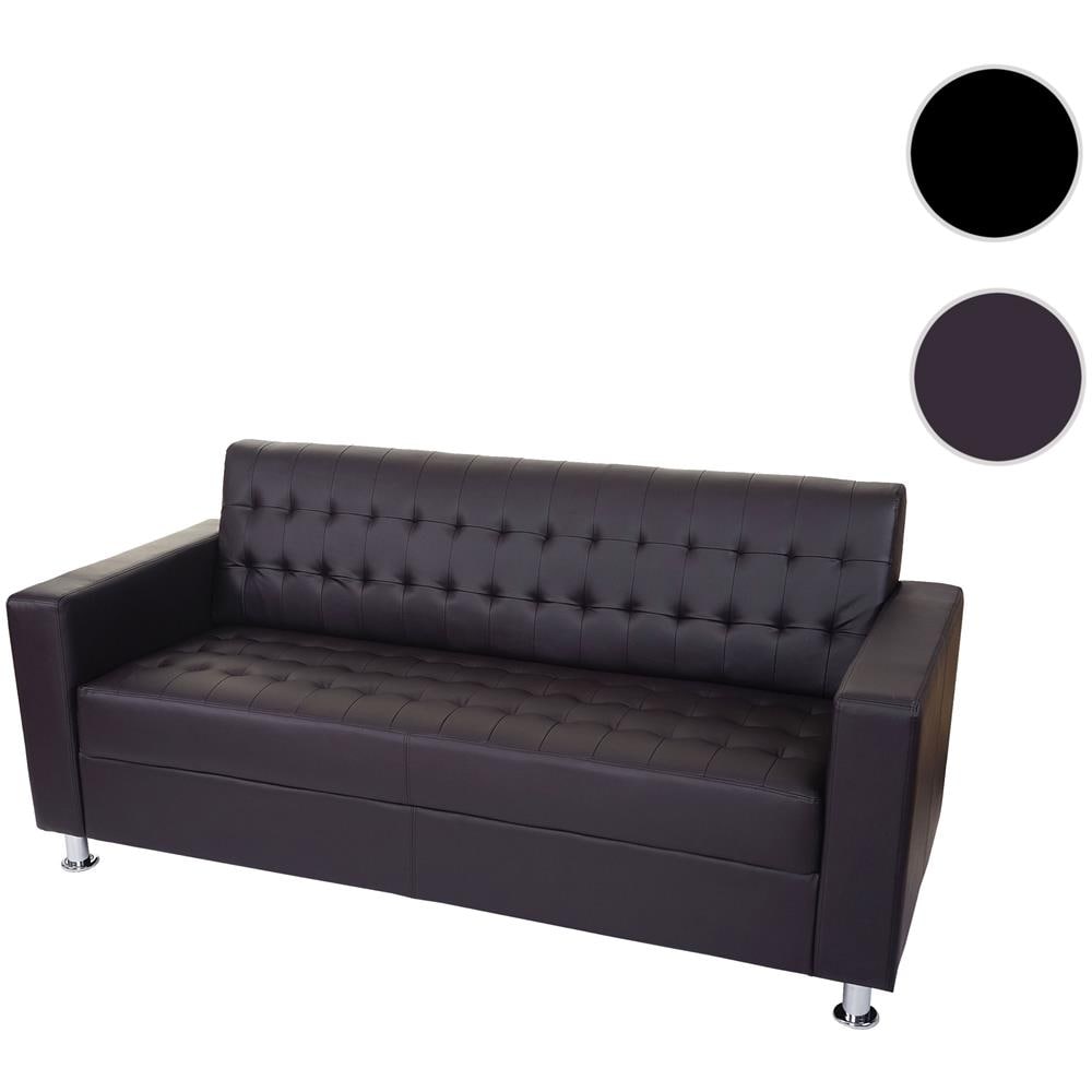Divano sofa 3 posti lounge moderno elegante serie Lille M65 75x191x70cm ecopelle rosso