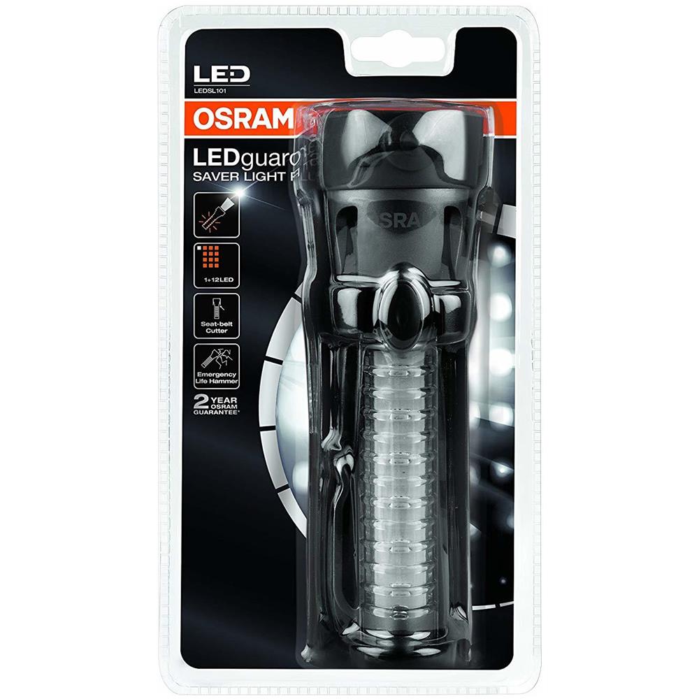 Lampada Tascabile A Led Con Caratteristiche Di Sicurezza. coltello Per Cintura Di Sicurezza. martello Di Emergenza. dotata Di 12 Led Di Qualità E Lunga Durata. 12 Led Lampeggianti Gialli Nel Manico Come Luce D'emergenza. temperatura Di Colore: Fino A 6.50 - Foto 1