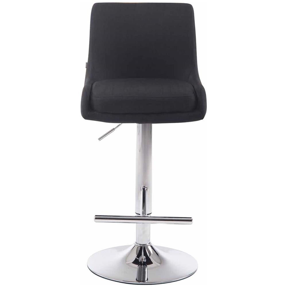 Sgabello Bancone Imbottito Club in Tessuto - Sedia Alta Cucina con Schienale e Poggiapiedi, Altezza Regolabile 67-87 cm Nero - Foto 2