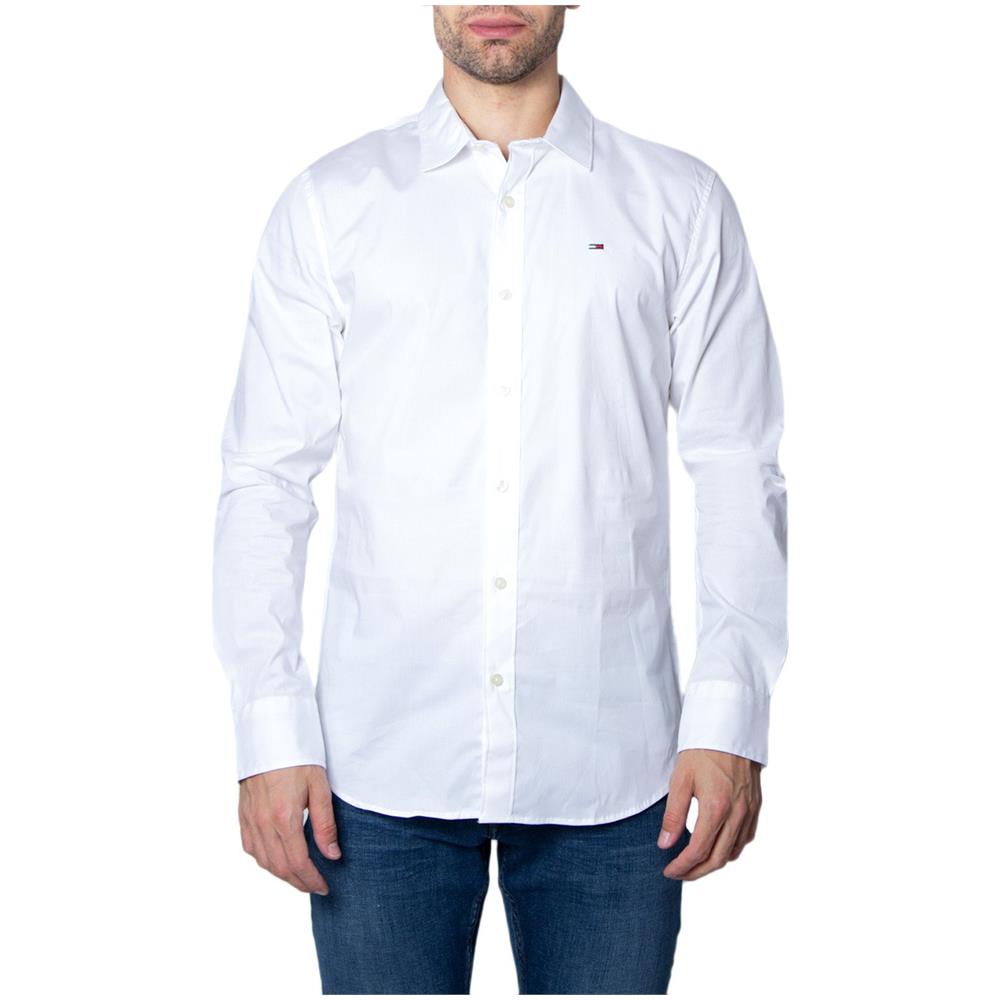 Camicia Uomo Tommy Jeans Dm0dm04405 Orig. stretch 100 Classic White - Foto 2