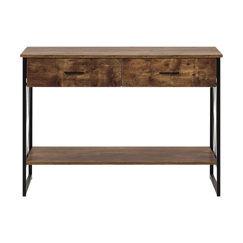 Tavolino Consolle Con 2 Cassetti Color Legno Scuro Ayden - Foto 2