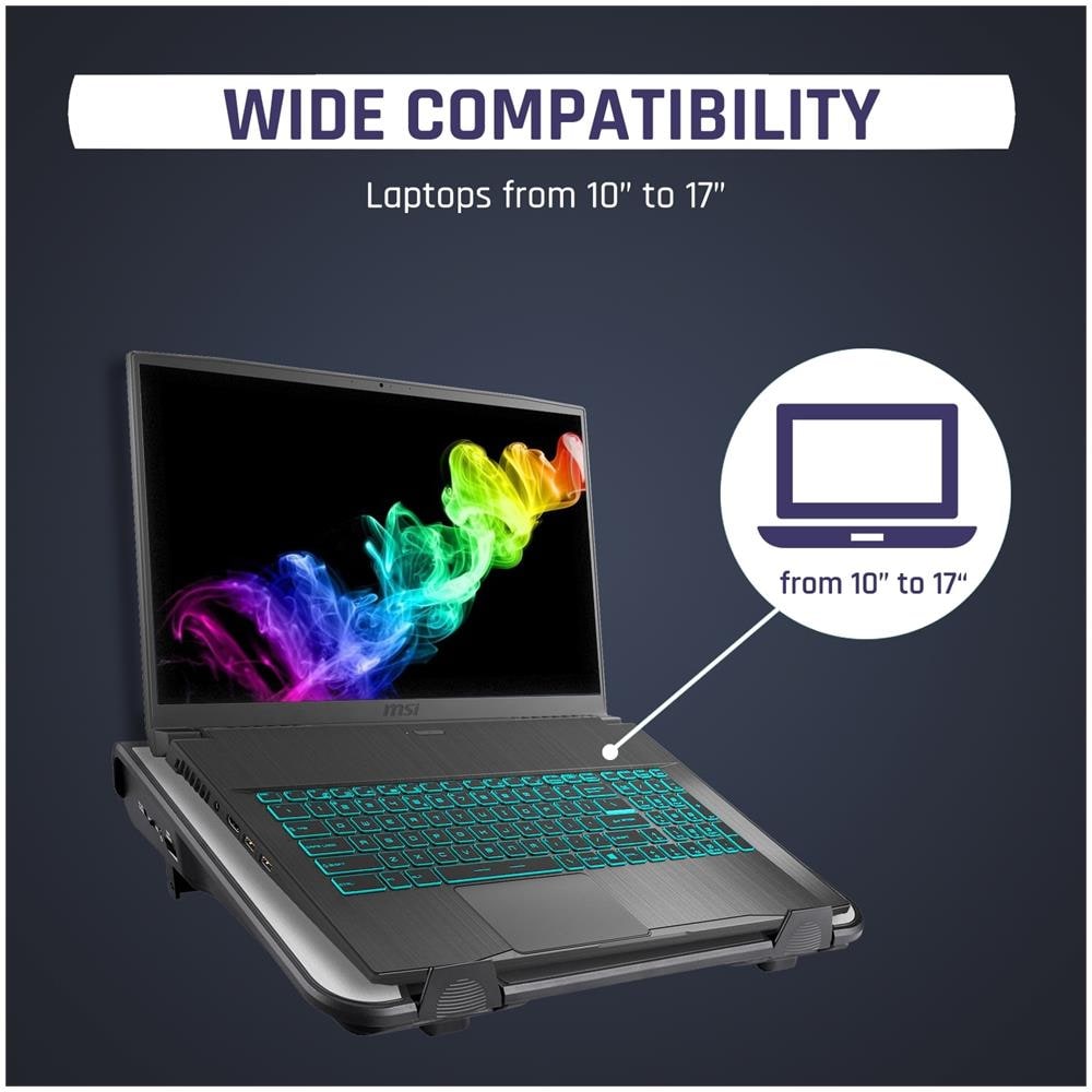 Airflow + L'aria Fredda Entra, L'aria Calda Esce + Il Miglior Raffreddatore Per Laptop + Innovativa Turbina A Flusso Incrociato + Alte Prestazioni + Alta Qualità + Garanzia Di 5 Anni + 10-17"" - Foto 6