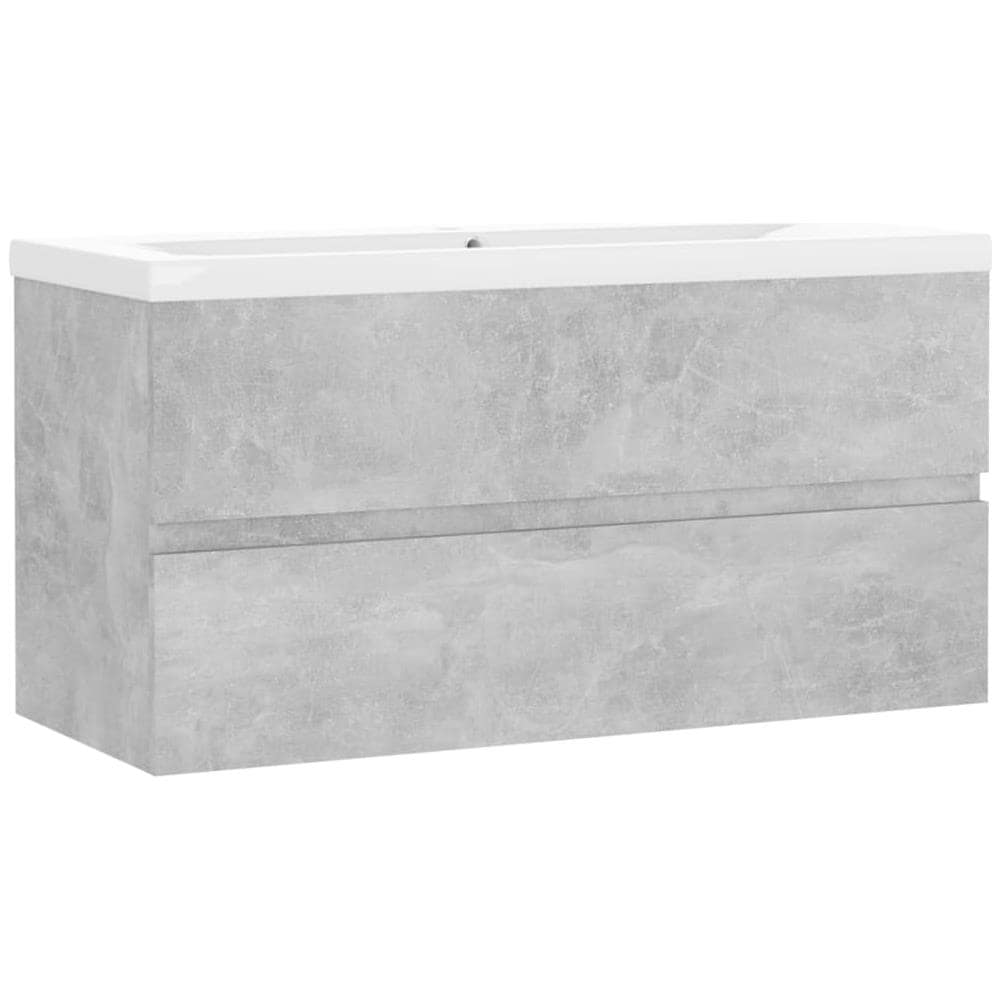 Mobile con Lavabo Integrato Grigio Cemento in Legno Multistrato - Foto 2