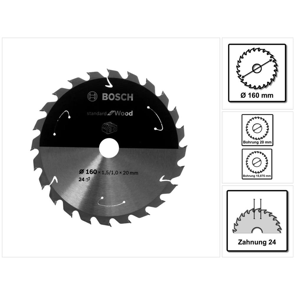 Lama Per Sega Circolare Standard For Wood 160 X 1,5 X 20 / 15,875 Mm - 24 Denti (2608837676) - Foto 1