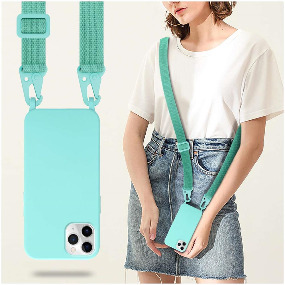 Catena Di Telefoni Cellulari Compatibile Con Apple Iphone 11 Pro Max In Liquid Turchese - Coperchio Di Protezione In Silicone Con Cordino Regolabile In Lunghezza - Foto 7
