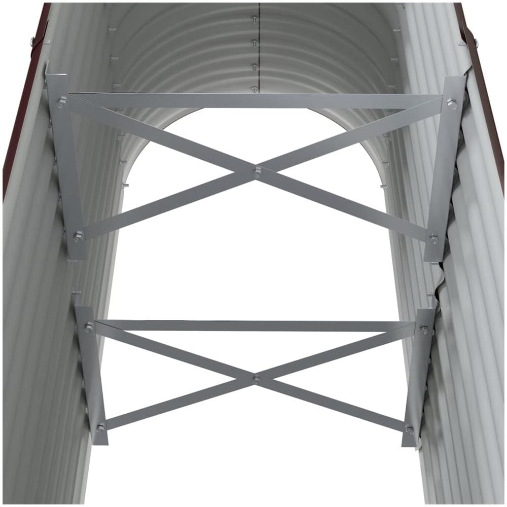 Letto Giardino Acciaio Verniciato a Polvere 114x40x68cm Marrone - Foto 2