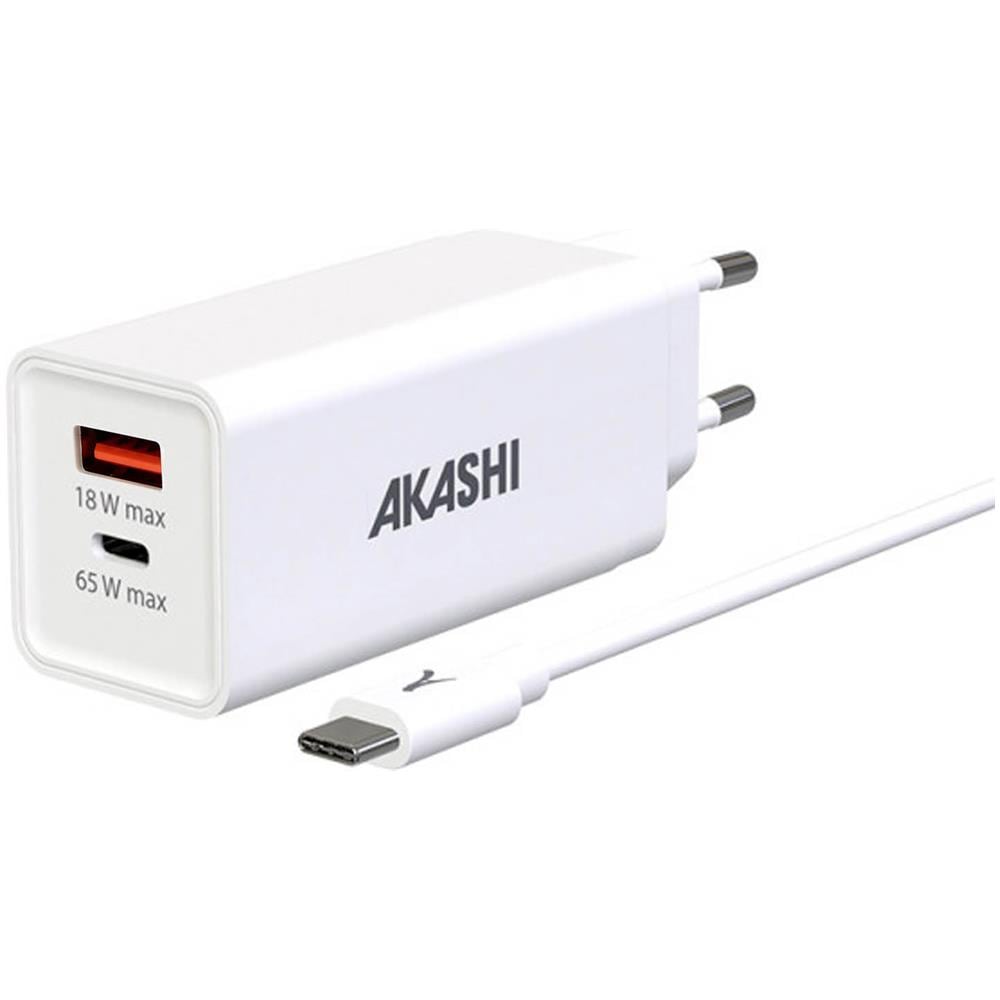 Caricabatterie Da Muro 83w, Usb-c 65w + Usb 18w Cavo Usb-c 100w Bianco - Foto 1