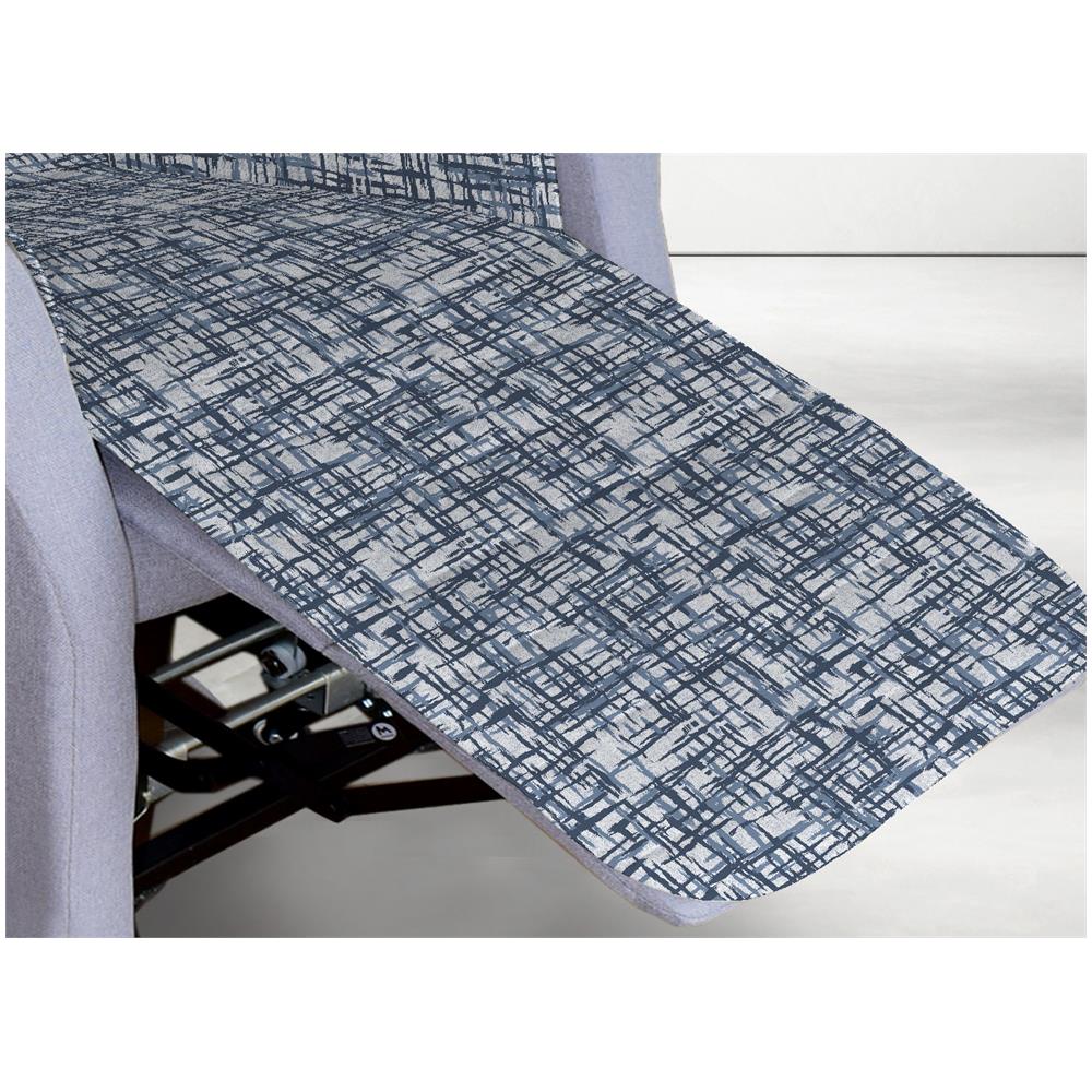 Copripoltrona Reclinabile Trapuntata Reticolo  Poltrona Relax Rigata Linea Pensieri Delicati Poltrona Blu - Foto 2
