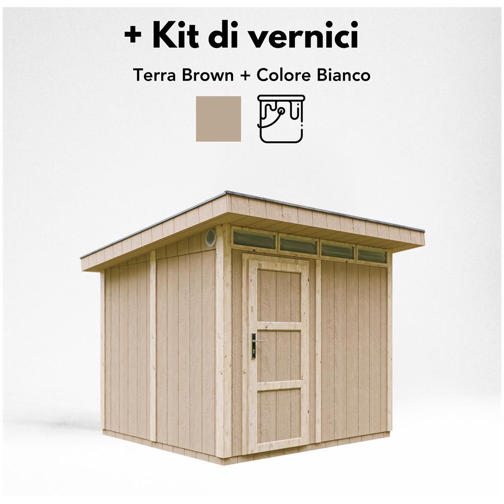 Casetta da giardino con pannelli in legno Lp Smartside 5,9 m² con pavimento e piastrelle bituminose - L161x294x239 cm - M903 - Terra Marrone - Foto 8