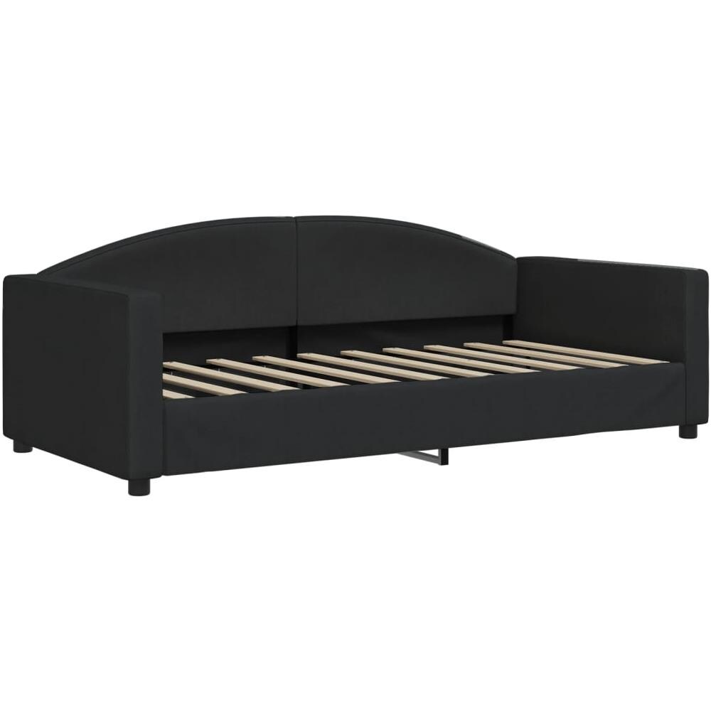 Letto Da Giorno Nero 90x190 Cm In Tessuto - Foto 1