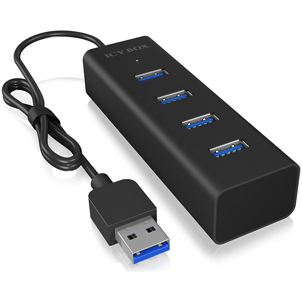 Hub USB 3.0 Tipo A 4 Porte Cavo Integrato Colore Nero - Foto 1
