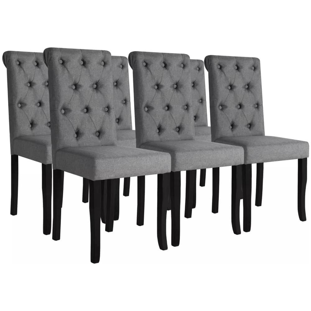 VidaXL Set Di 6 Sedie Da Pranzo In Plastica Nera E Gambe Legno Hevea - Design Ergonomico, 46x51x82 Cm